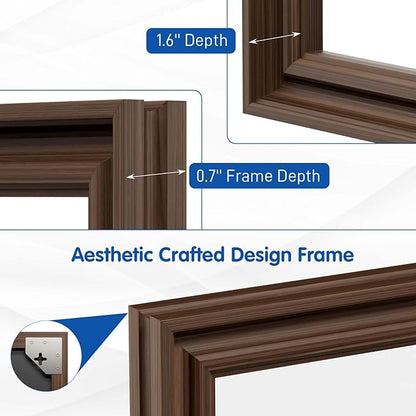 WEER Retro Copper Bathroom Mirror, 48x30 Inch Bronze Oil Rubbed Framed Mirror, Rectangle Classic Vintage Framed Wall Mirror, Farmhouse Vanity Mirror, Tempered Glass, Vertically or Horizontally