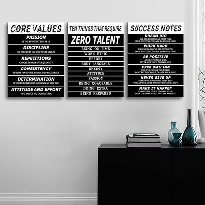 PJQART Motivational Canvas Wall Art Inspirational Quotes Print Posters Positive Hustle Picture Painting Artwork for Modern Home Office Bedroom Bathroom Wall Decoration Ready to Hang [36''W X 16''H]