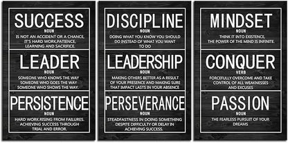 Motivational 3 Pieces Poster Inspirational Canvas Wall Art Prints Artwork for Living Room Office Modern Home Decor Inspiring Painting Pictures Stretched and Framed Ready to Hang [72''Wx 36''H]