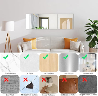 Glass Square Mirror Sheet for Wall Decor, 8 x 8 x 1Pcs Small Decorative Mirror Tray Candle Plates for Table Centerpieces, Wedding, DIY Project, Bathroom, Bedrooms, Home Decor