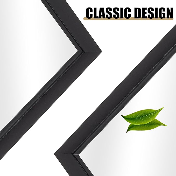DESBING Black Bathroom Mirror for Wall, 30x40 Inch Rectangle Mirrors with Metal Frame, Modern Vanity Wall Mirror Decor for Entryway Hangs, Bathroom, Living Room Horizontal or Vertical