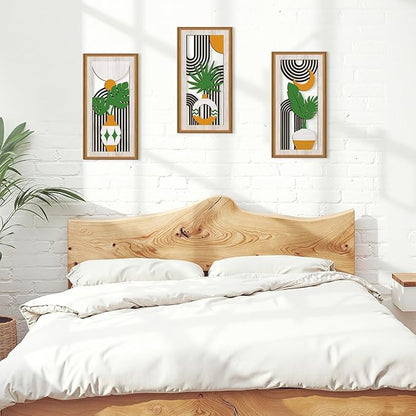 Celestdeco 3 Pcs Boho Botanical Wall Decor,Botanical Modern Wood Wall Art Bohemian Plants Hanging Decor Abstract Leaves Minimalist Wooden Art for Living Room Bedroom Office 7.9 x15.8 Inch