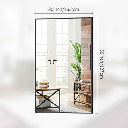 DESBING Black Bathroom Mirror for Wall, 30x50 Inch Rectangle Mirrors with Metal Frame, Modern Vanity Wall Mirror Decor for Entryway Hangs, Bathroom Living Room Horizontal or Vertical