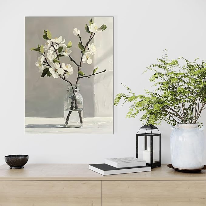 daktenn Floral Canvas Wall Art Bathroom Wall Art Pictures Wall Decor Home Decor Wall Decor for Bedroom Livingroom 24x32 Inches