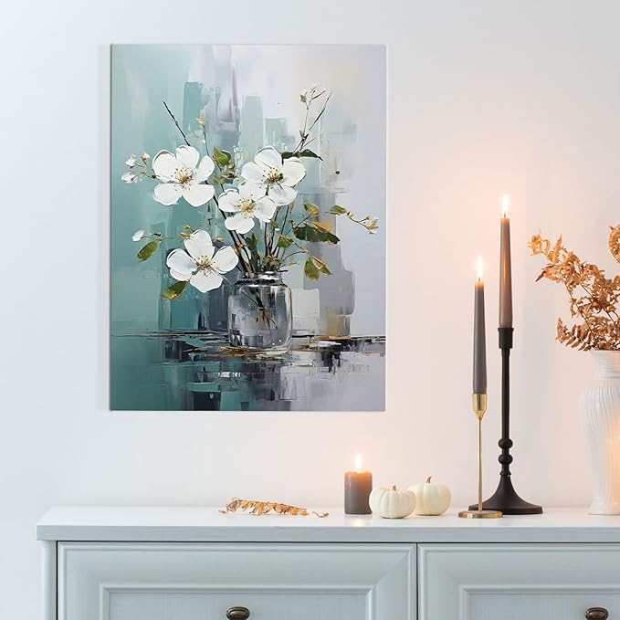 daktenn Floral Canvas Wall Art Bathroom Wall Art Pictures Wall Decor Home Decor Wall Decor for Bedroom Livingroom 24x32 Inches