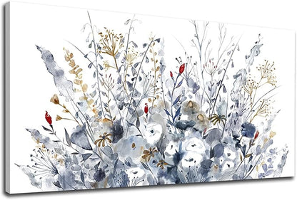 Yearainn Watercolor Botanical Floral Canvas Art, 48"L x 24"W, for Living Room, Bedroom, Office, Wall Decor
