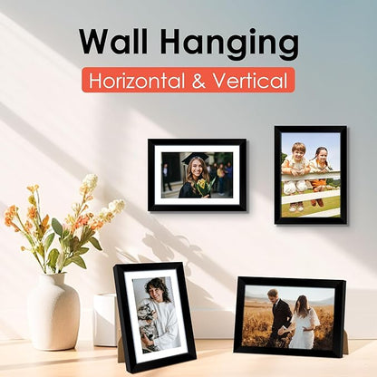 FIXSMITH 5x7 Picture Frame Set of 6, Black Photo Frames Bulk with HD Plexiglass, Display Pictures 4x6 with Mat or 5x7 Without Mat, Multi Picture Frames Collage for Tabletop or Wall Display