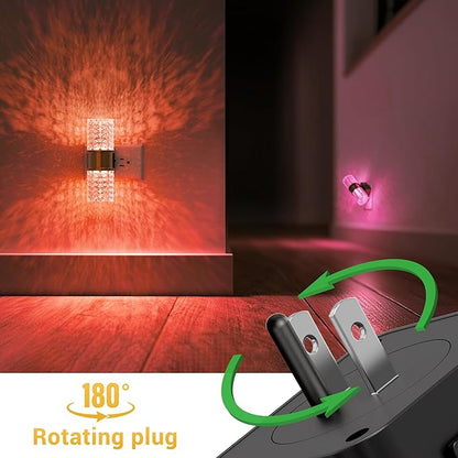 L LOHAS LED Night Light, Night Lights Plug into Wall, 2 Pack 10-Color RGB Change Nightlights,10/50/100LM Adjustable Automatic Nightlights Plug in with Dusk to Dawn Sensor for Room Bathroom Hallway