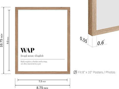 Poster Master Typography Poster - Dictionary Print - WAP Definition, Wet, Requires Bucket and Mop, Minimal, Funny - Gift for Girl, Friend - Wall Decor for Home, Bedroom, Dorm, 8x10 Beige Framed