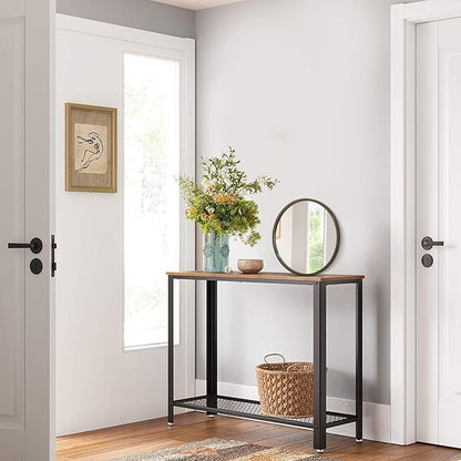 Wall Mirror Small Round Bathroom Mirror Metal Brushed Framed Rounded Corner Ative Hanging Mirror for Living Room Bedroom Entryway Farmhouse Caffee
