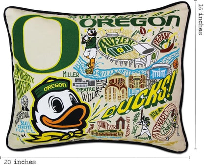 Catstudio University of Oregon Collegiate Embroidered Decorative Throw Pillow