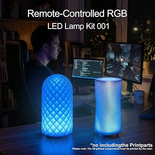 5PCS Remote Control RGB LED Lamp Kit 001 for Bambu Lab Multicolor RGB Includes Button Battery Makerworld 3D Printed DIY Hardware Model Spare Parts 5V USB Powered