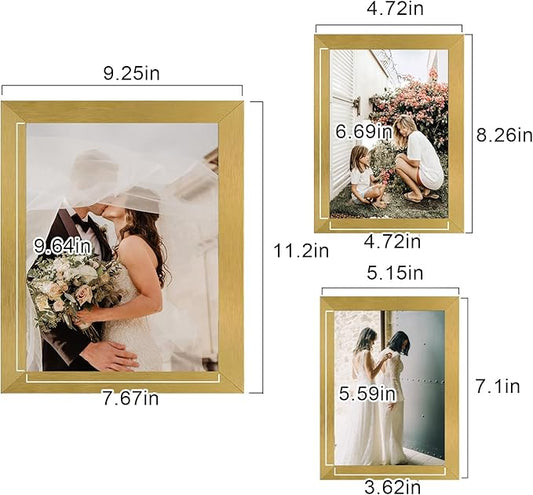 LUCKYLIFE Picture Frames Collage Wall Decor 10-Pack, Gallery Wall Frame Set with 8x10 5x7 4x6, Gold