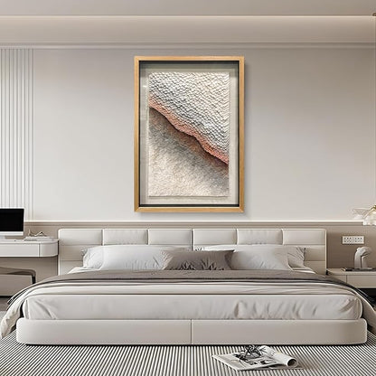 BrightA 3D Paper White Wall Art Abstract Wall Art Framed Artwork for Walls Frame Large Artwork for Living Room Office 27.5"x39.4"