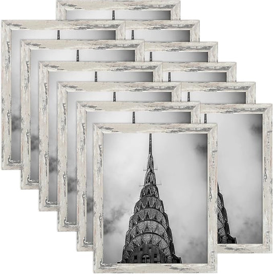 8x10 Picture Frames Grey Set of 12 for Wall Gallery Collage Photo Frames or Tabletop Display