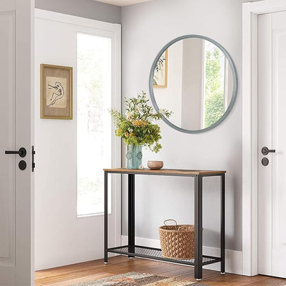 Bathroom Mirror for Wall Mirrors for Wall Metal Framed Round Hanging Mirror Matte Deep Grey Small Mirror Modern Ative for Restroom Farmhouse Hanging Deep Grey