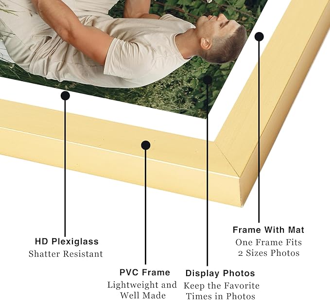 JCJMY 12 Packs 4x6 Picture Frames Bulk, Display 3.5x5 with Mat or 4x6 Without Mat, Gold Gallery Frame Set, 4 by 6 Frames Bulk Set of 12, Collage Wall Decor Photo Frame Set for Wall and Tabletop, Gold