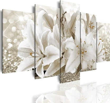 LUDUHU Arts Modern Flower Theme Wall Art - Abstract Orchid Canvas Wall Decor Flower Abstract Painting Still Life Canvas Wall Art for Home Decor (B,Oversize 60x30inch)