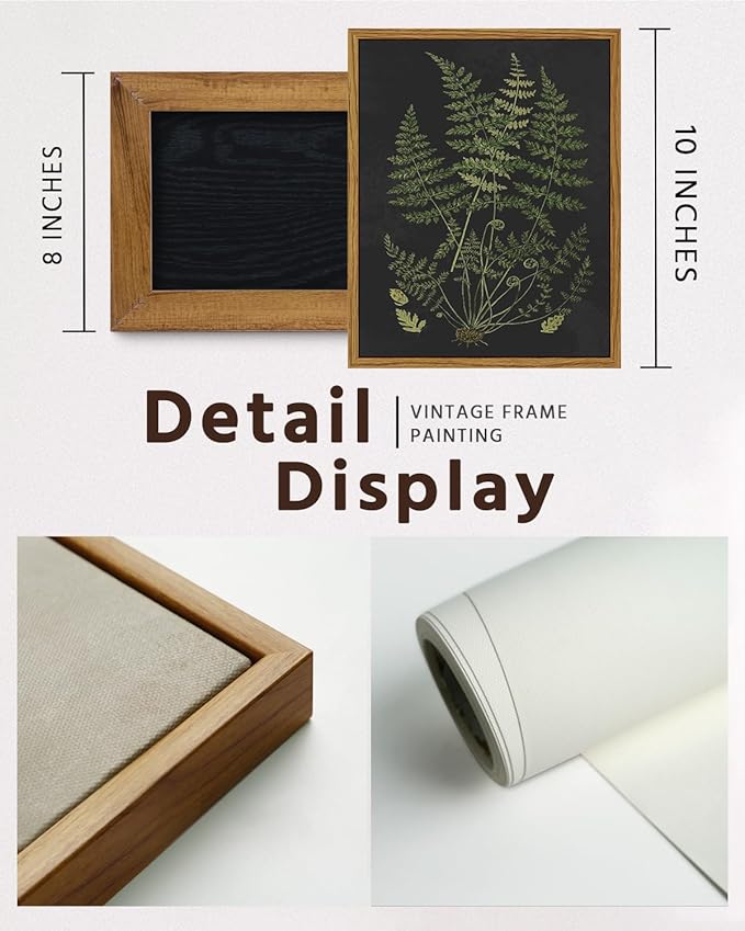 VIYYIEA Framed Canvas Wall Art Home Decor Aesthetic Minimalist Botanical Print Boho Pictures for Rustic Vintage Farmhouse Artwork Bedroom Bathroom House Decor Kitchen Wall Decor 8x10in