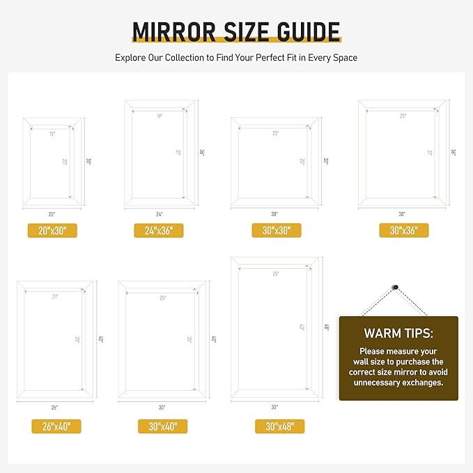 CULER Black Wall Mirror for Bathroom,Rectangle 30 x 30 inch Hanging Vanity Mirrors for Living Room,Bedroom,Entryway