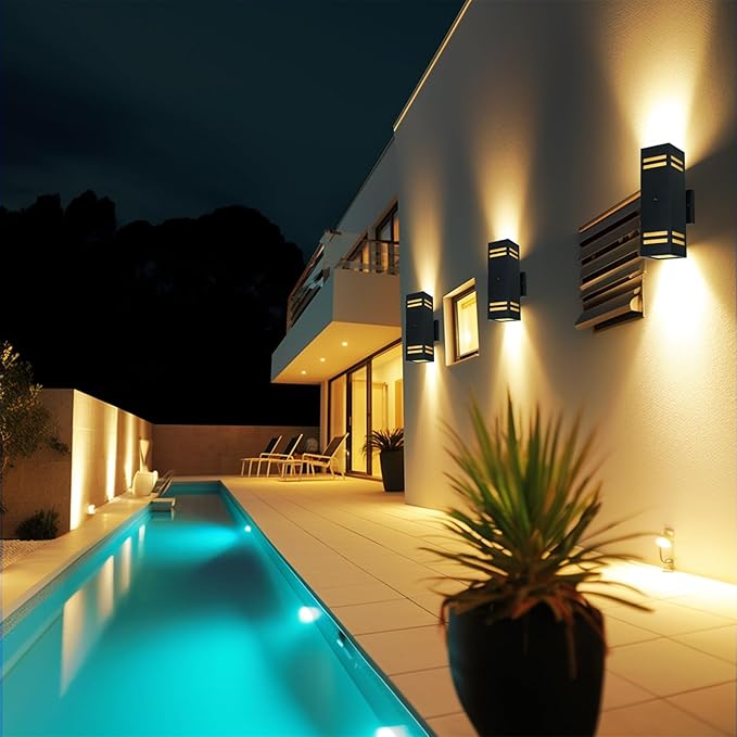 iYogaled Motion Sensor Outdoor Light with 25ft Detection Range, 3 Lighting Modes Dusk to Dawn Porch Light, Waterproof Wall Sconce for Yard, Patio, Garage, Front Door, ETL Listed (Bulbs Inclued