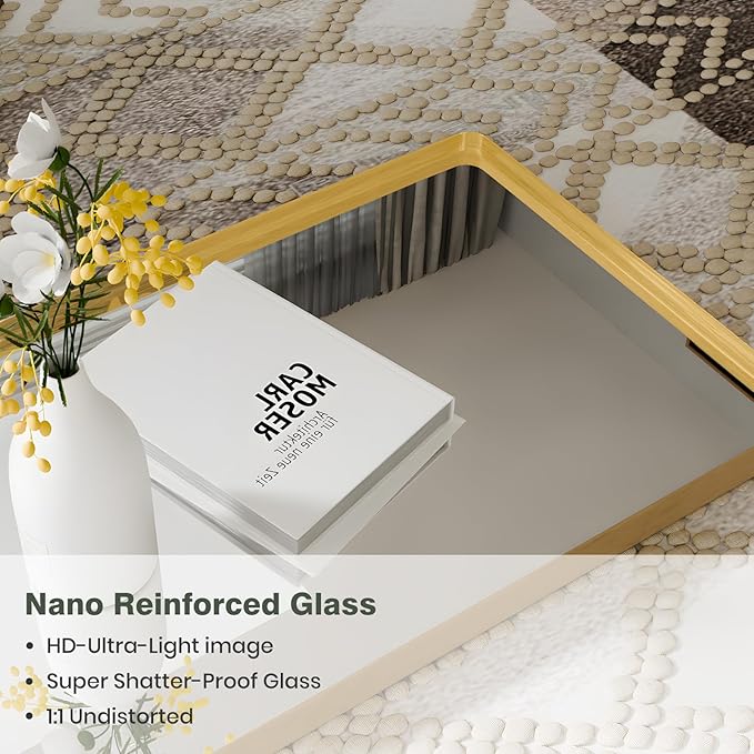 Anpark Rectangle Mirror Full Length 30" x 71" Large Floor Mirror Gold Shadow Box Frame Wall-Mounted Hanging Wall for Home Decor Leaning Wall Full Body Dressing Mirror for Closet Bedroom