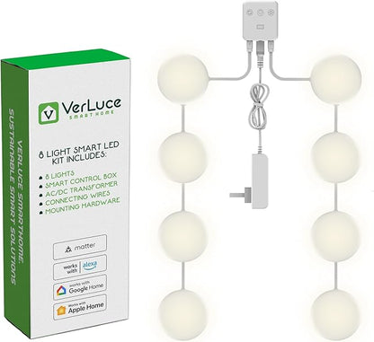 8 Puck Kit - Super Bright Wide Angle Light Spread - Smart Under Cabinet Lighting - 2700K-6500K - 95 CRI - WWA - Works With Alexa, Google, Apple - Matter Certified - Plug-In - Hands-Free Control Box