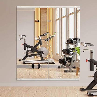 Home Gym Mirror,2 Pack Large 63x23.6 Inch Frameless Tempered Glass Wall Mirror, Full Body Workout and Decorative Mirrors for Home Gym, Yoga, Dance Studio, Garage, Exercise Room