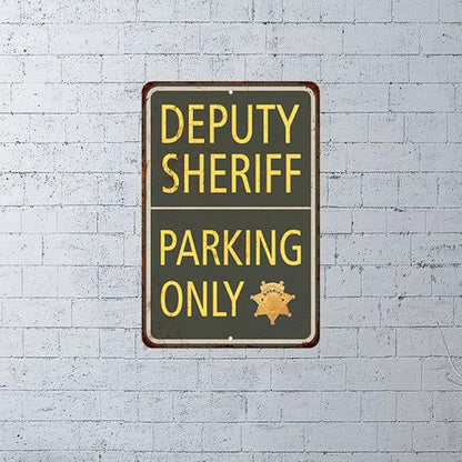 Deputy Sheriff Parking Only Sign Military Signs Police Law Enforcement Sheriff Vintage Décor Plaque Wall Art Rustic Tin Patriotic Gift 12 x 18 Matte Finish Metal 112180062003