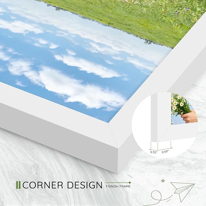 11x14 Picture Frame Set of 10, White Frames 11x14 for Tabletop Display, Horizontal or Vertical Wall Mounting
