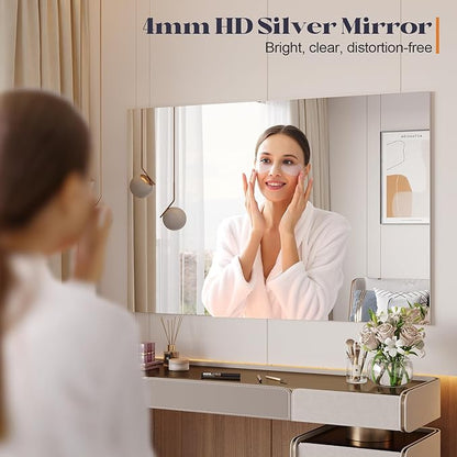 24" x 48" Frameless Mirror for Bathroom, Frameless Bathroom Mirror, Tall Gym Mirrors Tempered Glass Vanity Mirror for Over Sink, Home Gym, Yoga Studio, Bedroom, Dancing Studio, Living Room