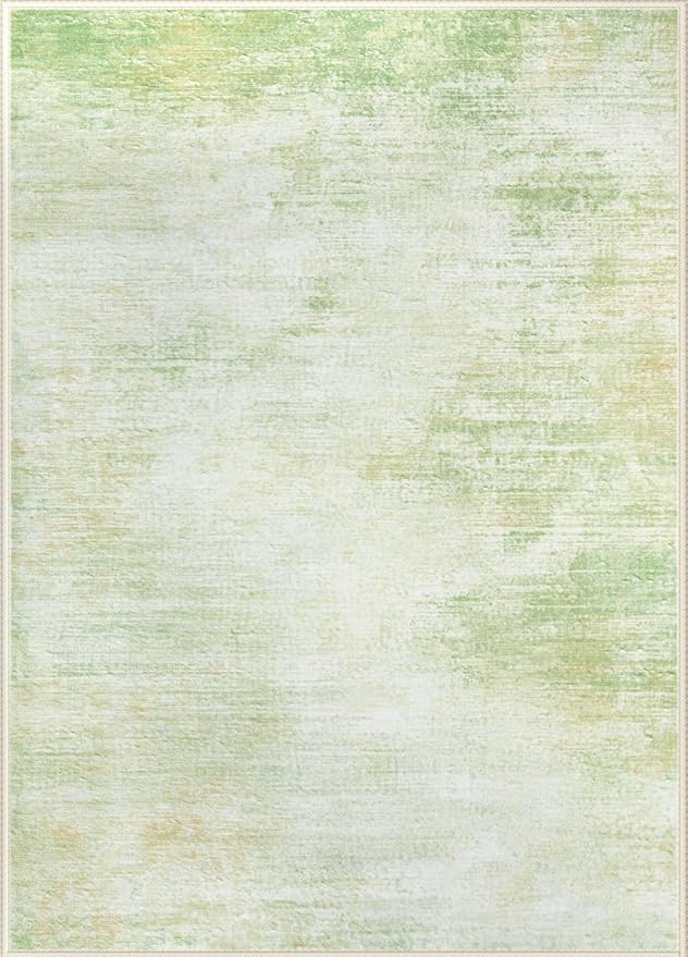 Area Rugs 6x9 Living Room: Washable Rug Modern Abstract Large Rugs Soft Non Slip Neutral Rug Stain Resistant Indoor Carpet for Bedroom Kitchen Dining Room Nursery Home Rugs(Green,6'x9')