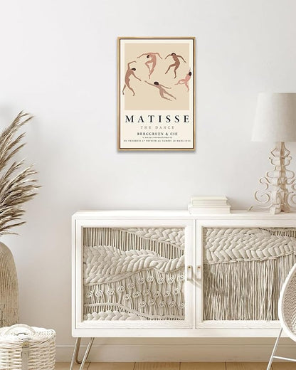 Zzuyi Henri Matisse Framed Wall Art,Matisse The Dance Poster,Danish Pastel Room Decor Aesthetic,Boho Framed Wall Art for Room Decor-12''x16''Natural Framed