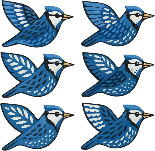 ARTINRENAISS Wooden Flying Birds Wall Decor, Scandinavian Rustic Wall Art Set Housewarming Gifts, 6 Pack Boho Birds Hanging Sign for Living Room, Bedroom, Kitchen