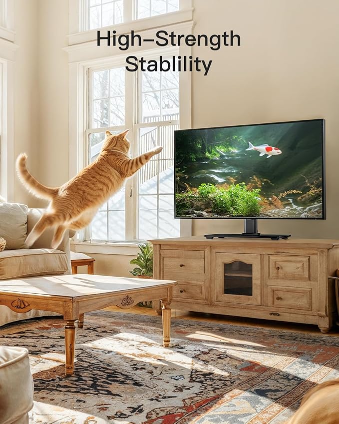 PERLESMITH Universal TV Stand Legs for 32-70 inch TVs, Table Top TV Stand up to 99 lbs, Height Adjustable Television TV Mount, Universal TV Base for Livingroom & Bedroom, VESA 400x400mm PSTVS04-N2