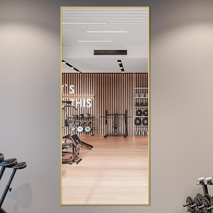 MELOMOIR 71"x32" Gold Mirror - Full Length, Large Floor Mirror for Home Gym, Bedroom, Living Room - Shatterproof Tempered Glass, Wall Mirror