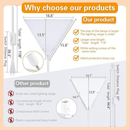 2 Pack Corner Light, Modern Corner Ceiling Light for Living Room, Bedroom, Office - White