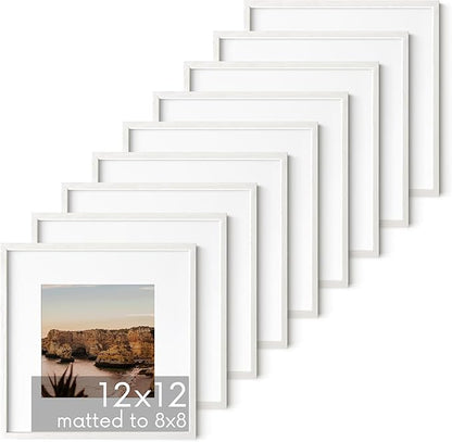 HAUS AND HUES White Square Frames Set of 9-12x12