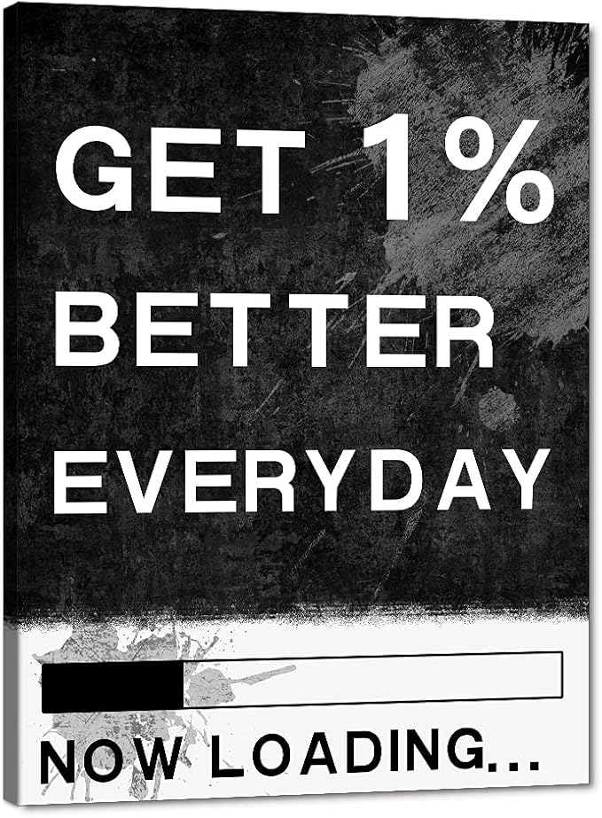 Extra Large 1 Big Panel Everyday Get Better Motivational Canvas Poster Prints Wall Art Modern Office Decor Canvas Painting Picture for Gym Dance Room Wall Decor Gift Choice for Teen Men-28 Wx44 H