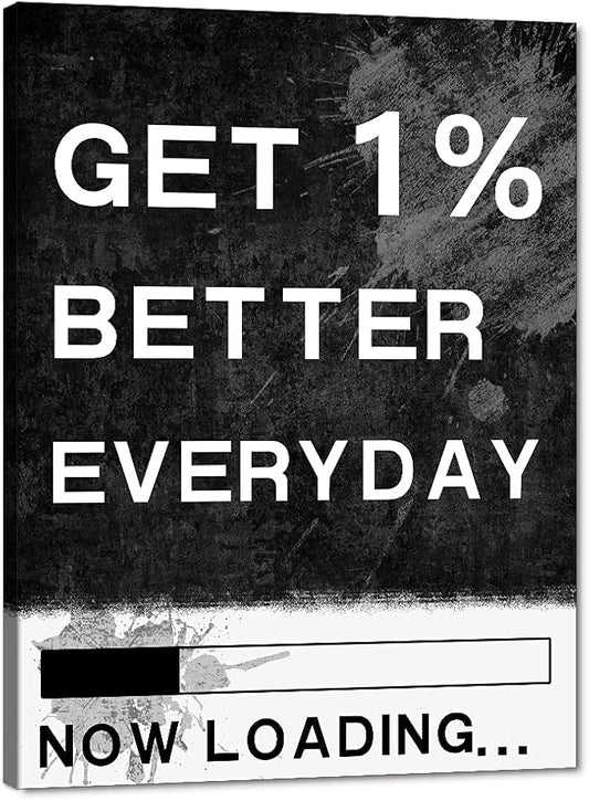 Extra Large 1 Big Panel Everyday Get Better Motivational Canvas Poster Prints Wall Art Modern Office Decor Canvas Painting Picture for Gym Dance Room Wall Decor Gift Choice for Teen Men-28 Wx44 H