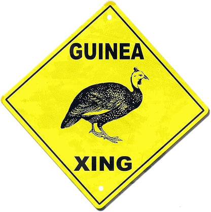 ELETINA Tin Poster Metal Sign Guinea Crossing Aluminum Novelty 12 in X 12 in Wall Plaque Retro Vintage Signs