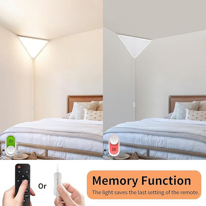Upgraded Corner Light with Remote Control, Dimmable Corner Lights for Living Room, Corners Lamp with 10 FT Cord, 22W 2200LM Plug in Ceiling Light, Led Corner Lights for Bedroom, Kids Room