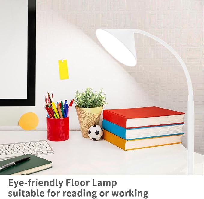 mukuxin LED Floor Lamp, 18W Floor Lamp with Remote & Touch Control, 2700K-6500K Adjustable Eye Caring Standing Light for Living Room, Bedroom, Office