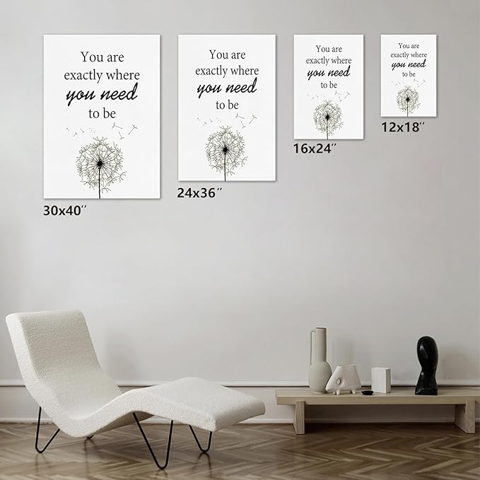 Motivational Wall Art Decor, Inspirational Sayings Canvas Print, Positive Affirmations Wall Decor Quotes Wall Poster for Office, Living Room Decor, Gallery-Wrapped Canvas Art Set Framed Ready to Hang