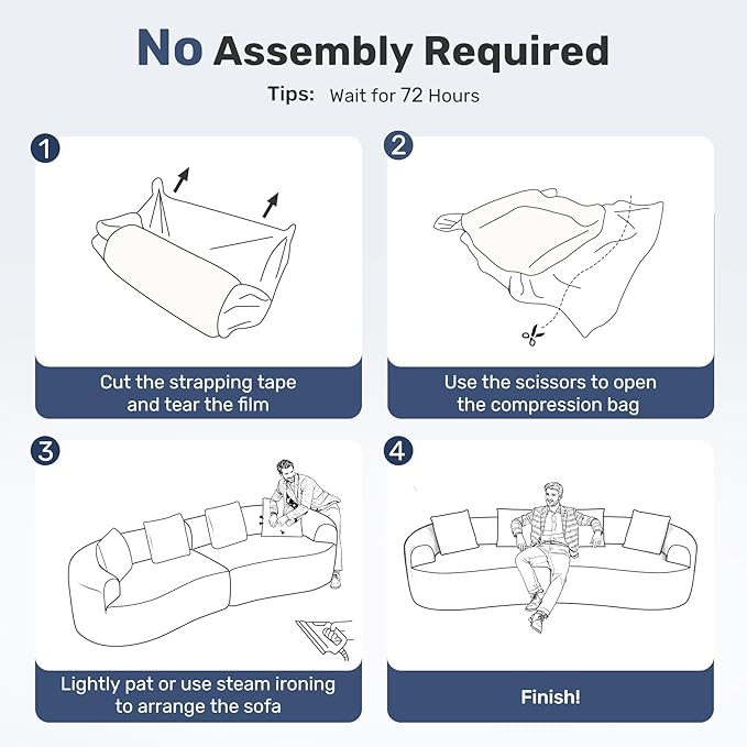 110” Modern Curved Sofa,Oversized Couch for Living Room,Cloud Couch with Boneless Couchs,Modular Sectional Sofa with Deep Seat,No Assembly Required,Black
