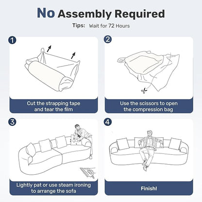 110” Modern Curved Sofa,Oversized Couch for Living Room,Cloud Couch with Boneless Couchs,Modular Sectional Sofa with Deep Seat,No Assembly Required,Black