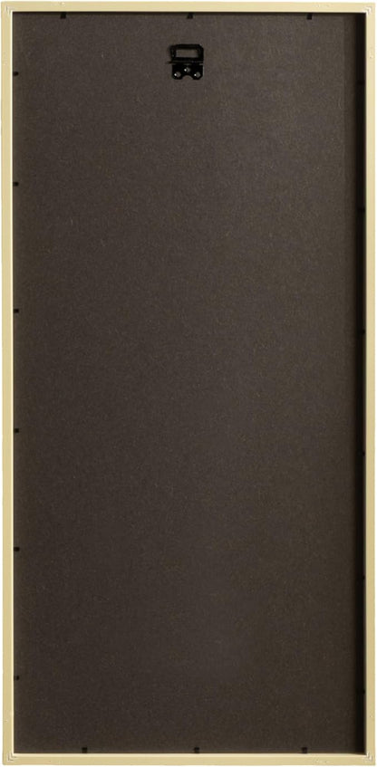 Kate and Laurel Gallery Rectangular Panel Picture Frame Set of 2, 14 x 30 matted to 8 x 10, Brown, Modern Tall Two-Piece Photo Frame Set for Gallery Wall Decor in Living Room Wall Display