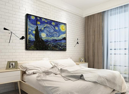 Starry Night, Vincent Van Gogh Canvas Wall art, Classic Paintings Reproduction Pictures Poster, Abstract Artwork Prints for Home Decor 32"x48"