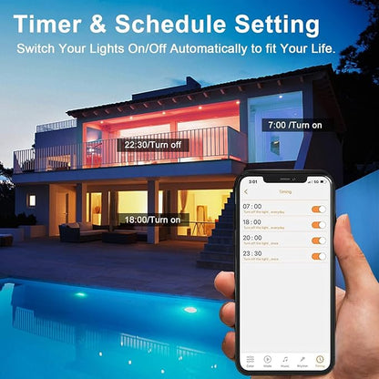 Recessed Lighting 6 Inch RGBCW Color Changing Smart Recessed Ceiling Lights 16W 1350LM LED Downlights Dimmable by Alexa & APP, 2700K-6500K,16 Million Colors - DIY Scenes - Timer - 23 Modes (12 Pack)