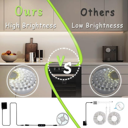 100 FT Led Strip Lights for Bedroom Dimmable 2 Set 50 FT 180 LEDs Rope Light Flexible Super Bright White Tape Lights for Ceiling Room Home Decor Luces LEDs